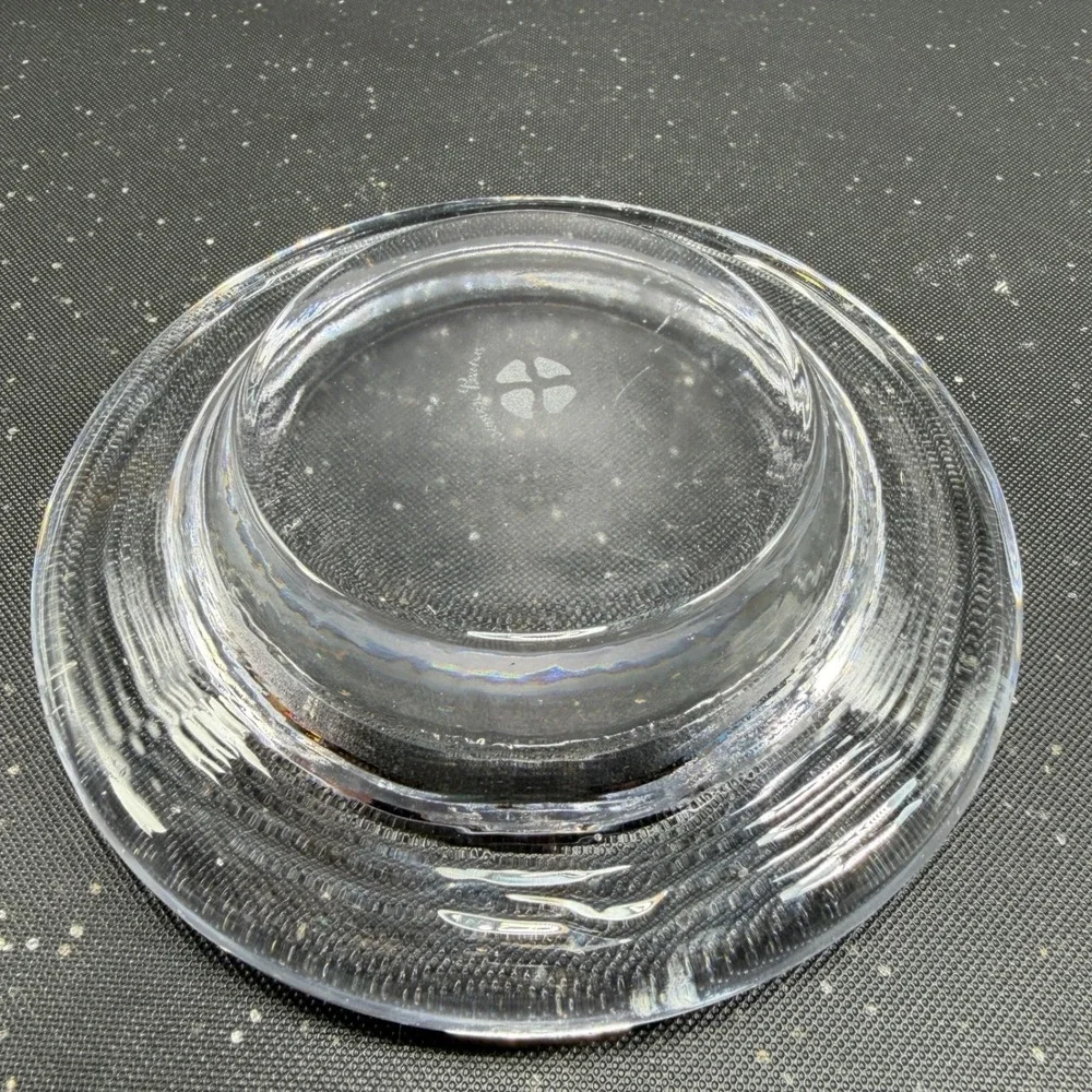Simon Pearce Clear Glass Wine Bottle Coaster Votive Dish Bowl Thick Heavy Glass